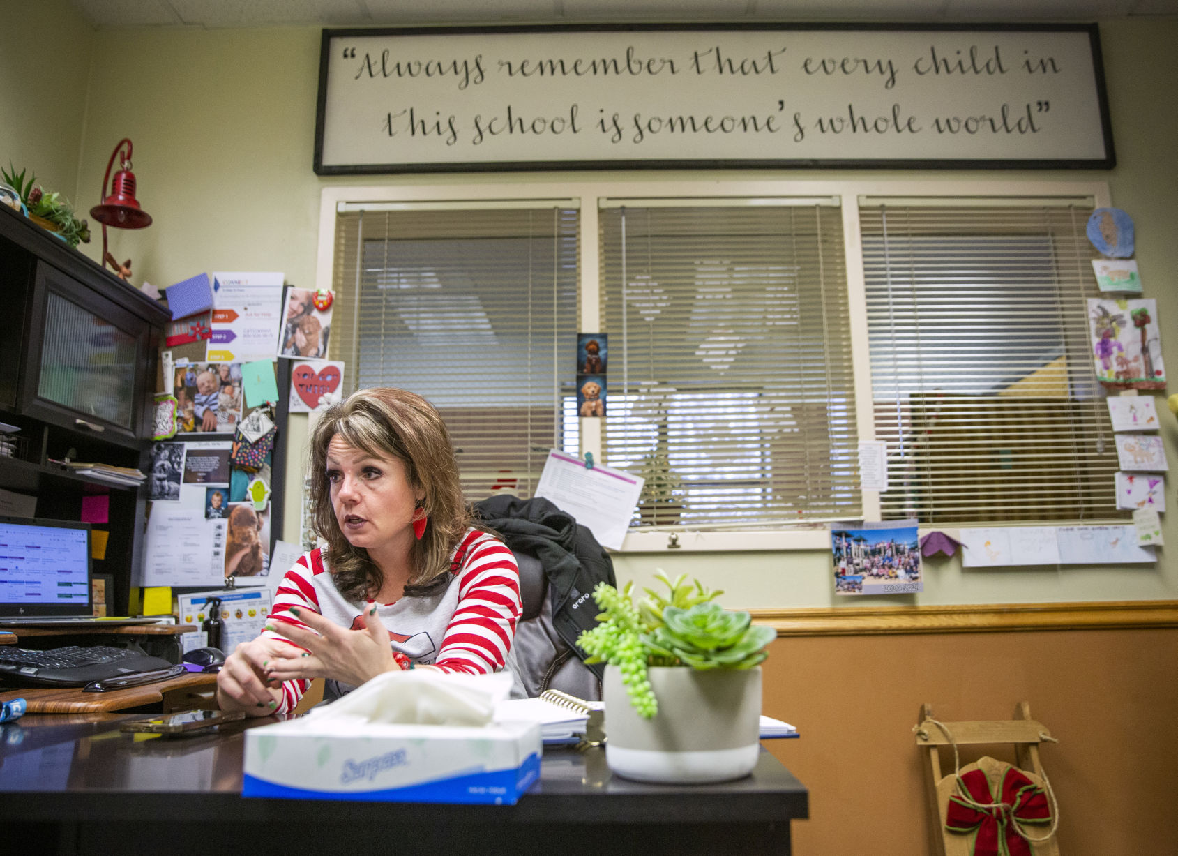 Therapy dogs at White Pine Elementary School